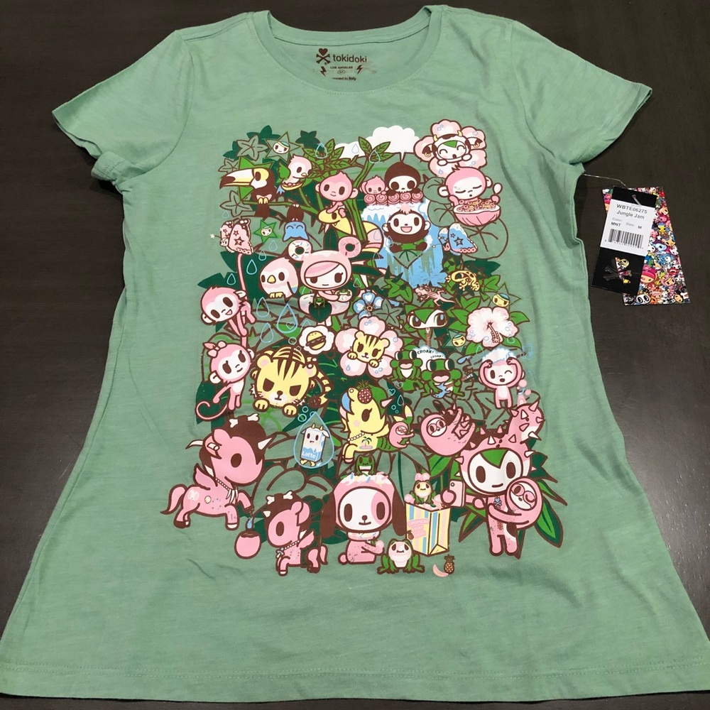 Brand new women’s Tokidoki green Jungle Jam shirt